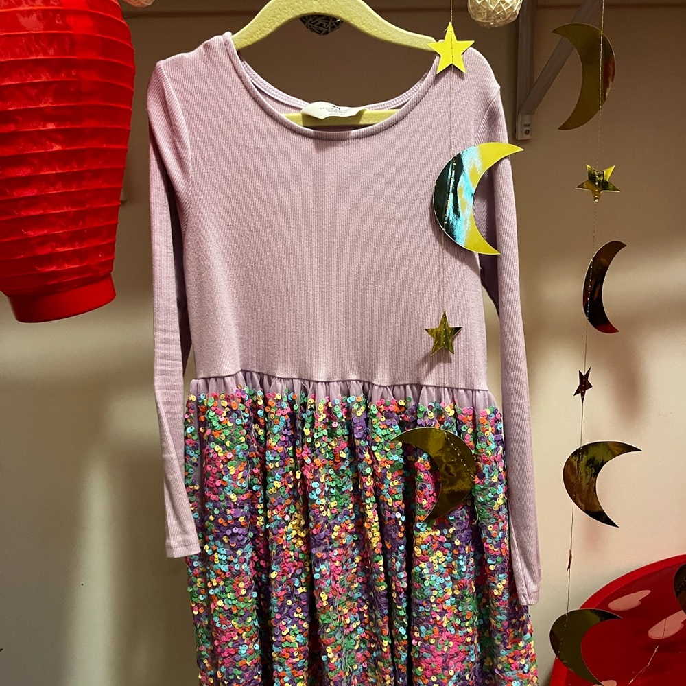 Lavender sequin dress by HM